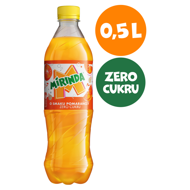 MIRINDA ZERO Napój gazowany o smaku pomarańczowym bez cukru