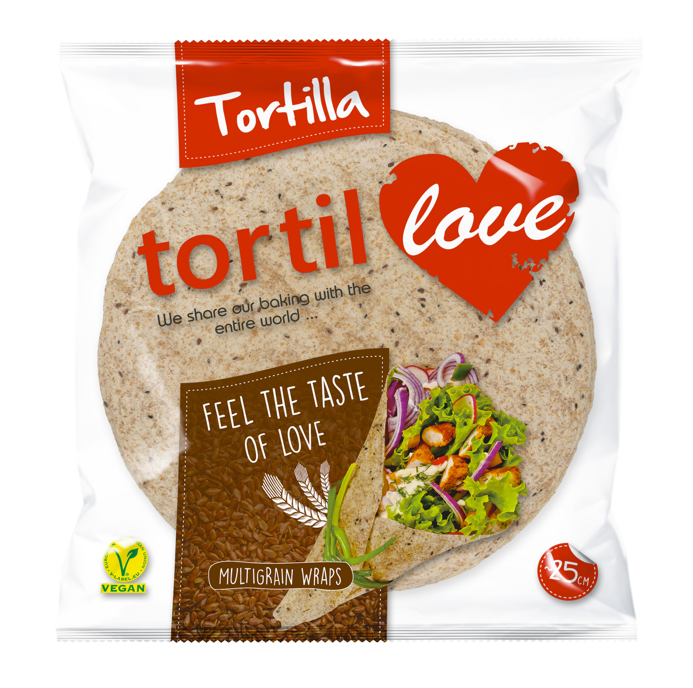 TORTILOVE Tortilla wieloziarnista - 25 cm (4 szt.)