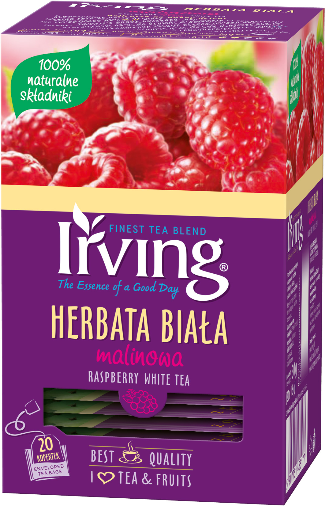IRVING Herbata biała malinowa 20 torebek (saszetki) frisco.pl