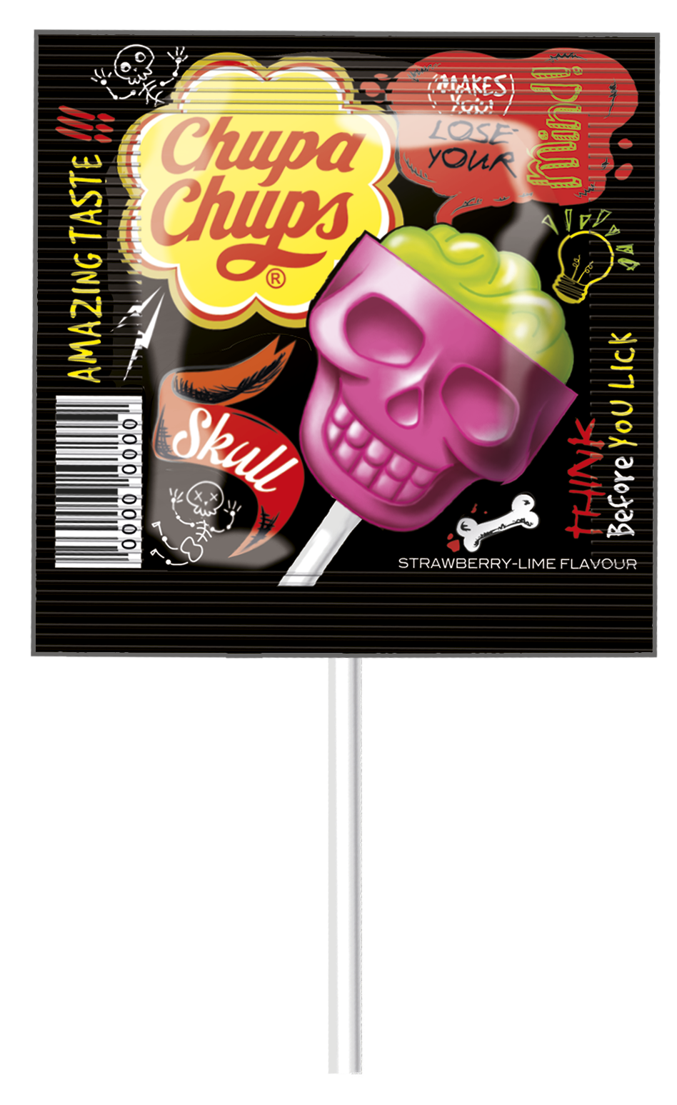 CHUPA CHUPS Lizak czaszka o smaku truskawkowo-limonkowym frisco.pl
