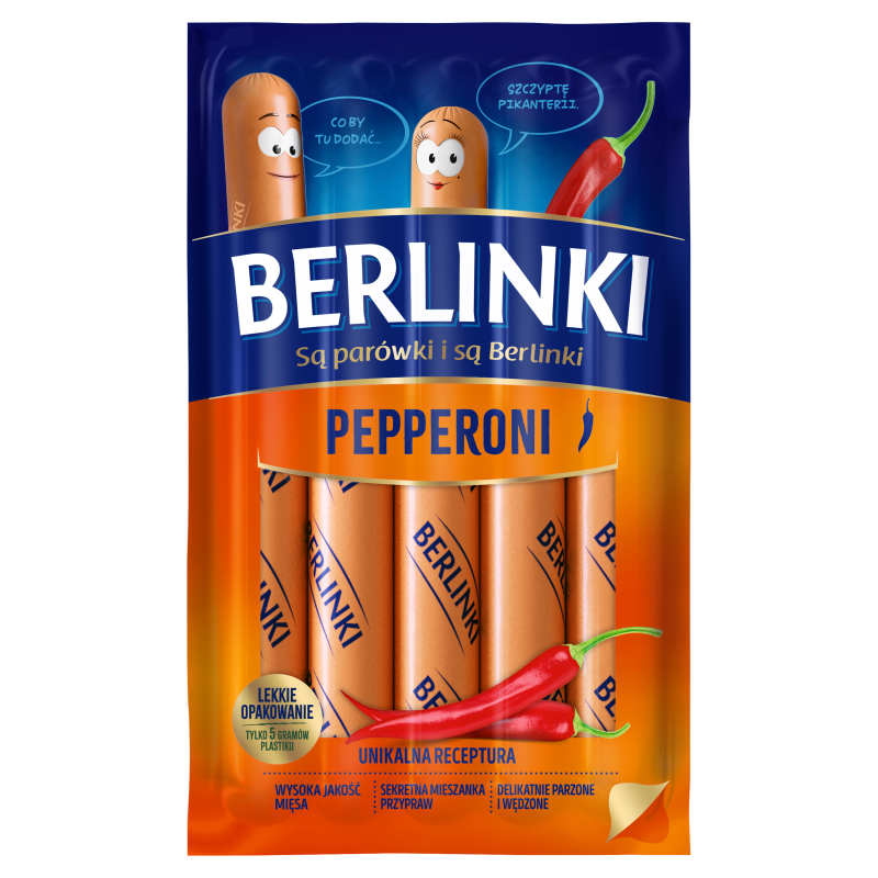 MORLINY Parówki berlinki pepperoni frisco.pl