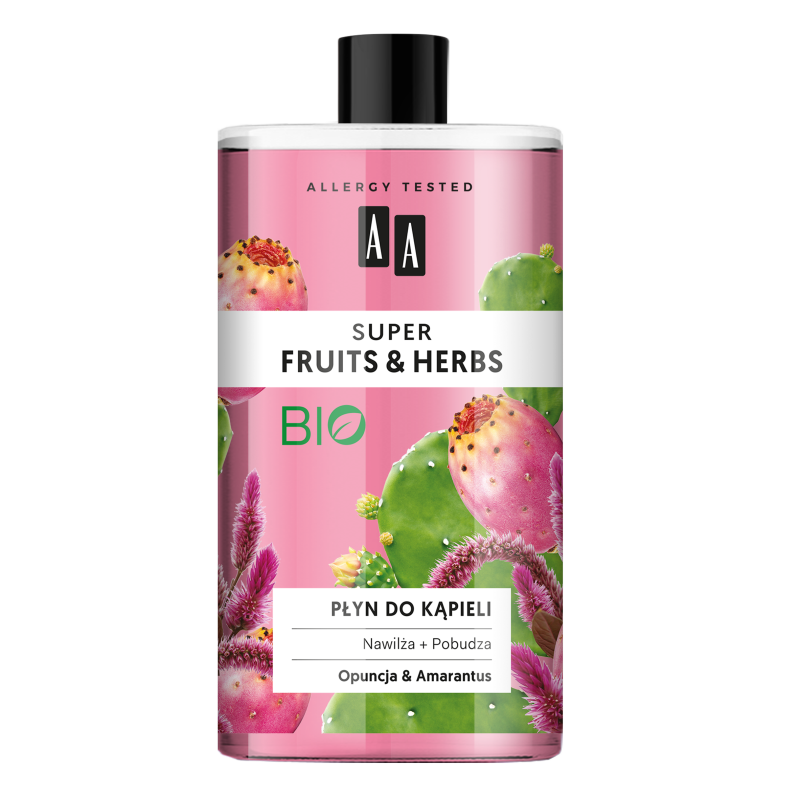 AA Super Fruits&Herbs Płyn do kąpieli opuncja & amarantus