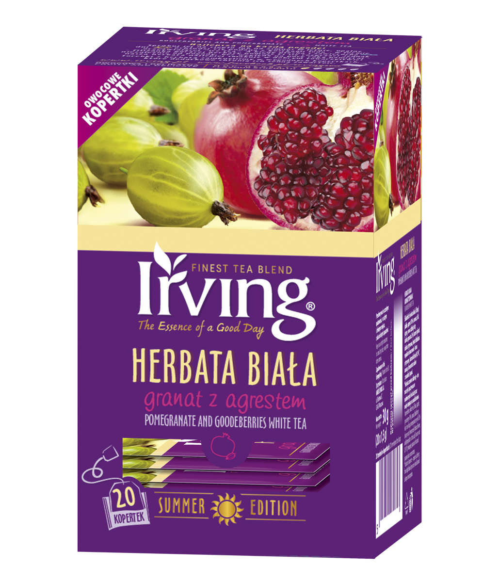 IRVING Herbata biała granat z agrestem 20 torebek (saszetki)
