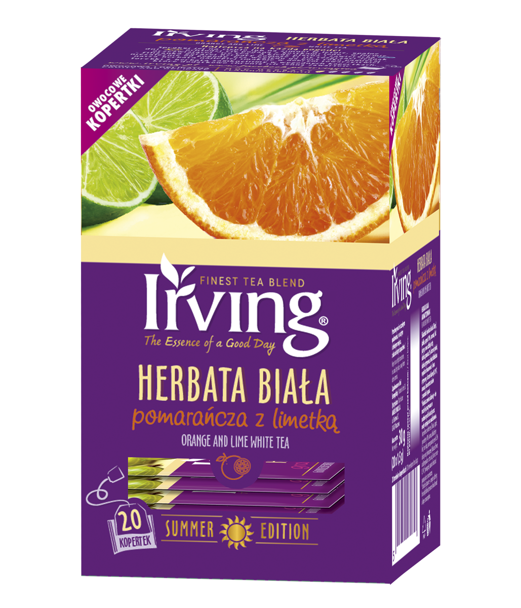 IRVING Herbata biała pomarańcza z limetką 20 torebek (saszetki)