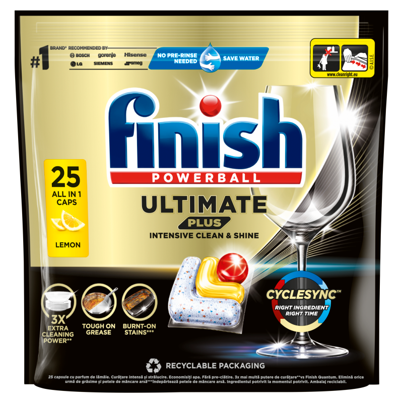 FINISH Ultimate Plus Kapsułki do zmywarki Lemon 25 szt. frisco.pl