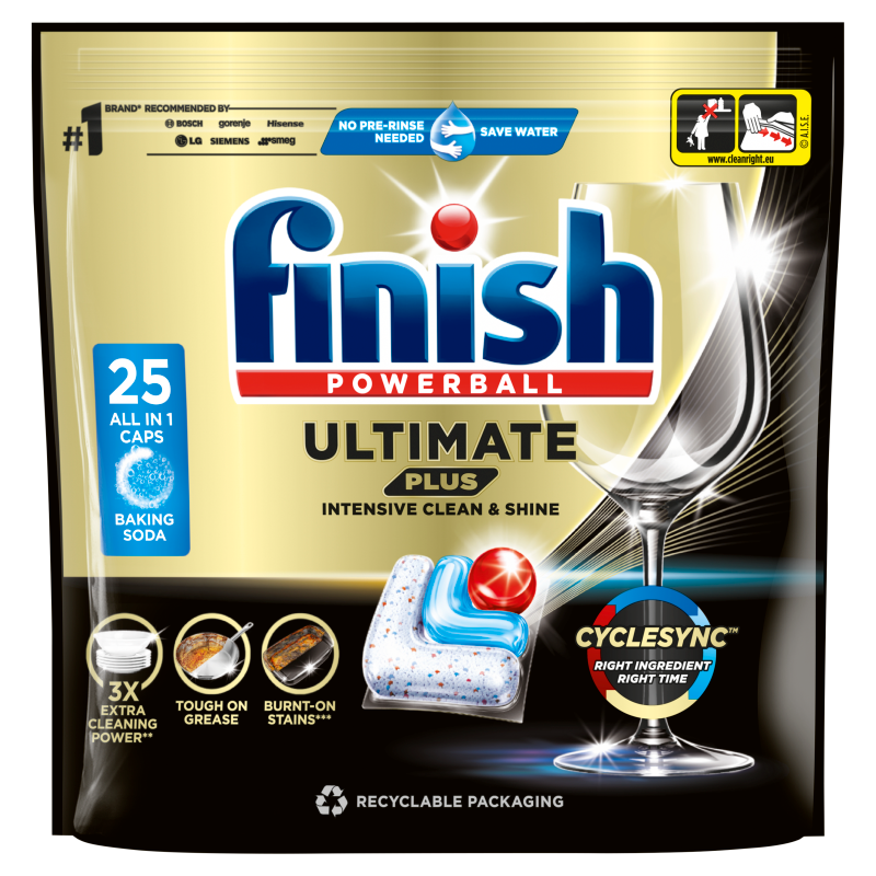 FINISH Ultimate Plus Kapsułki do zmywarki Soda oczyszczona 25 szt.