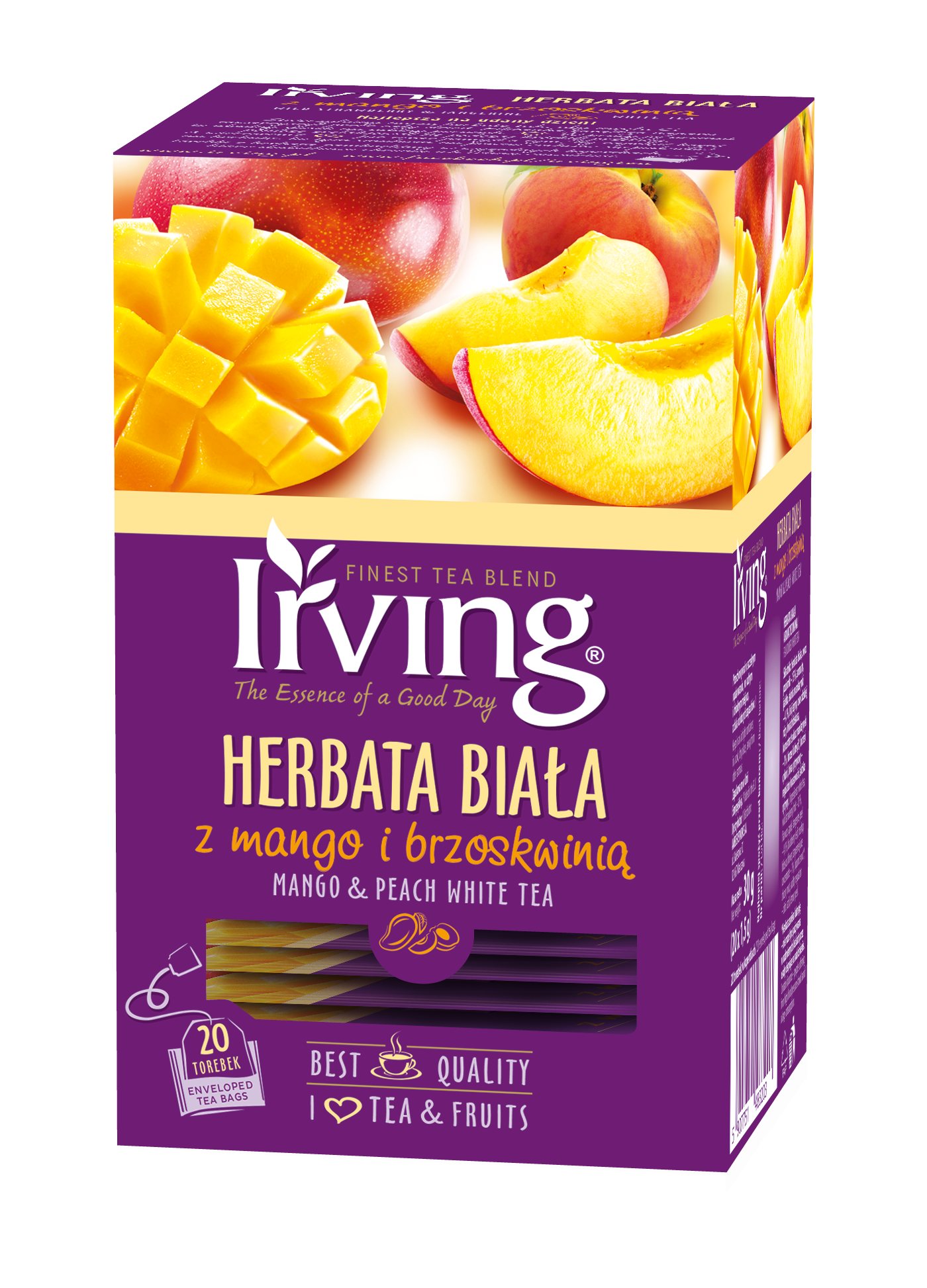 IRVING Herbata biała z mango i brzoskwinią 20 torebek (saszetki)