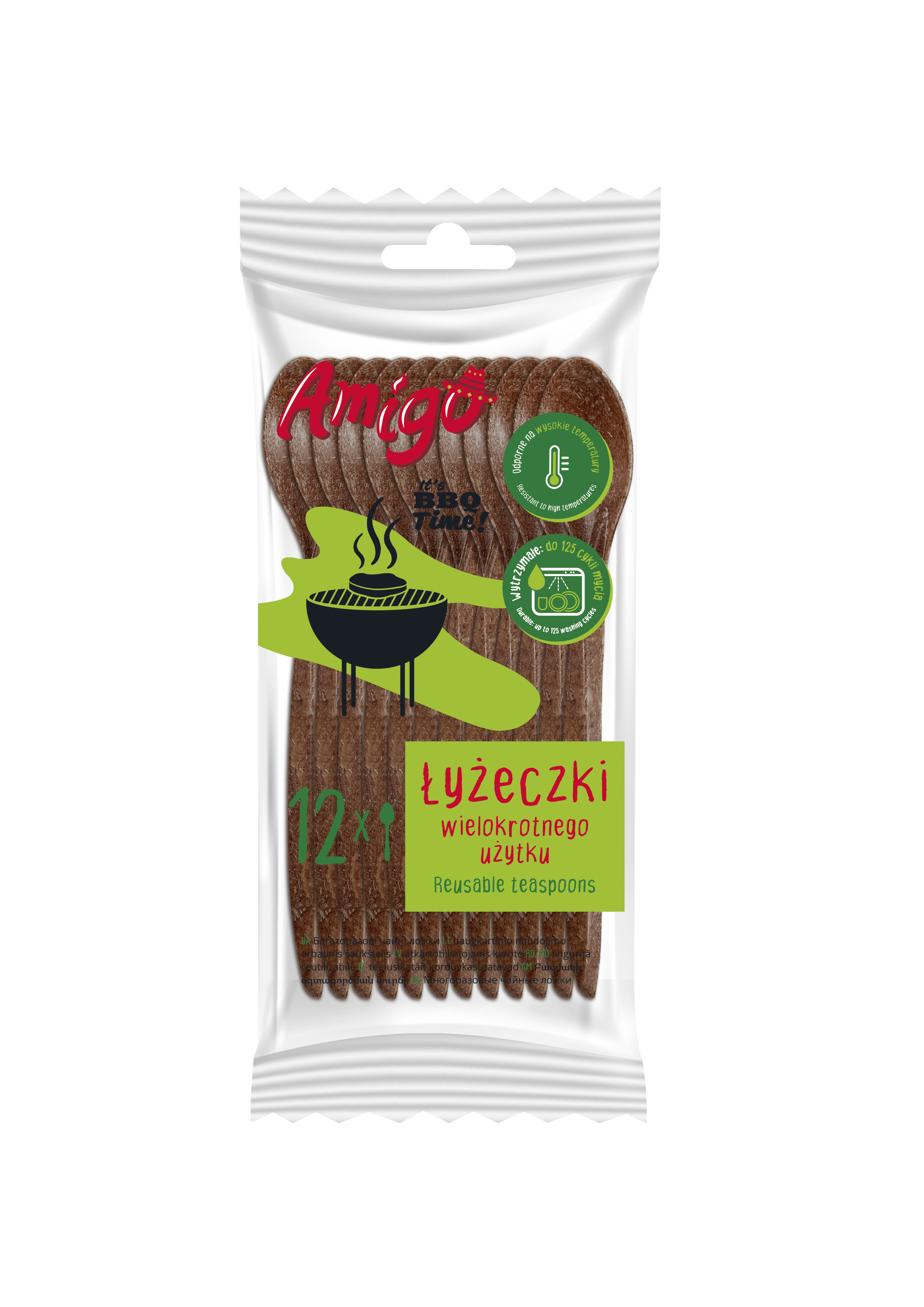 AMIGO Łyżeczki wielokrotnego użytku 12 szt.