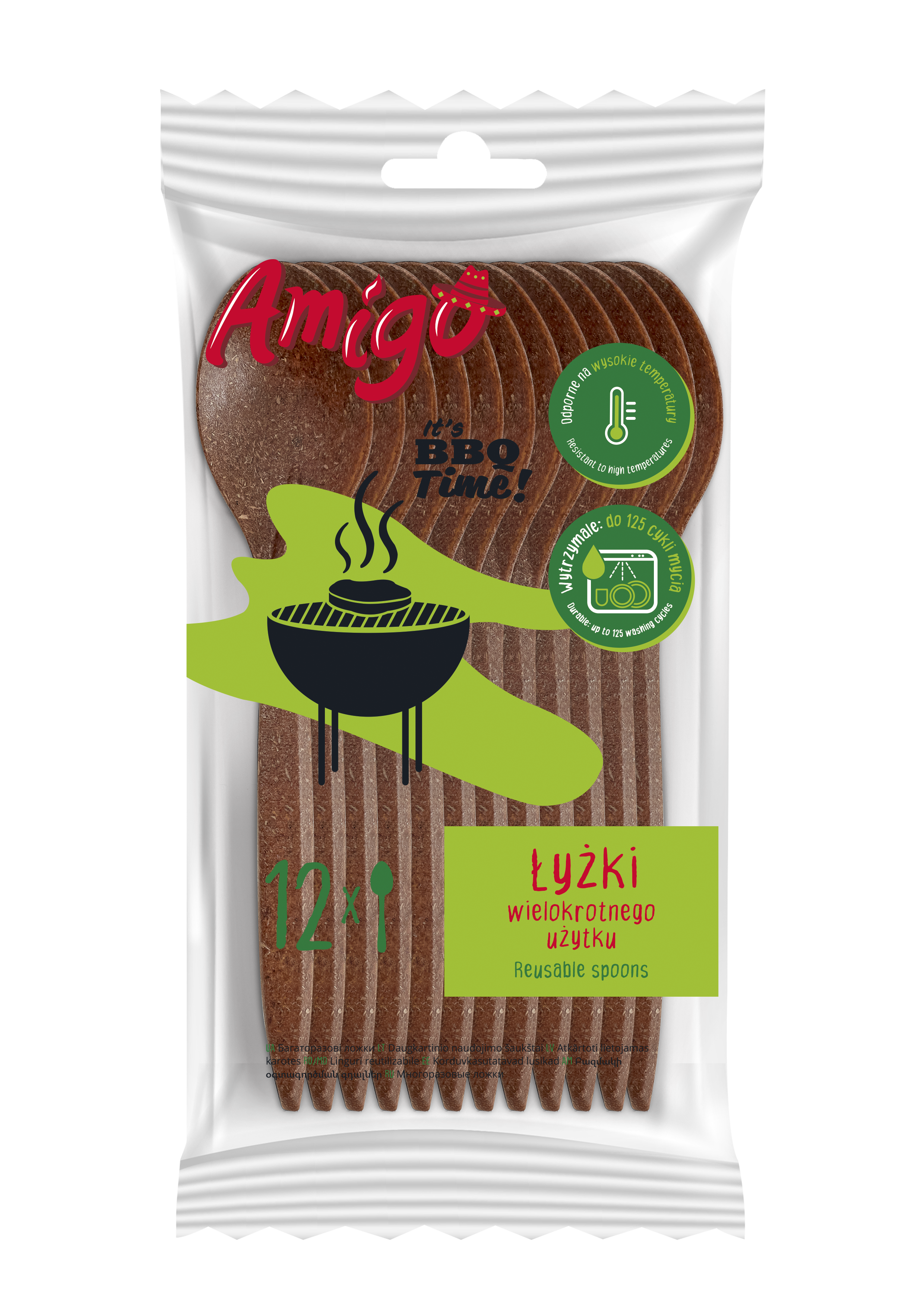 AMIGO Łyżki wielokrotnego użytku 12 szt.