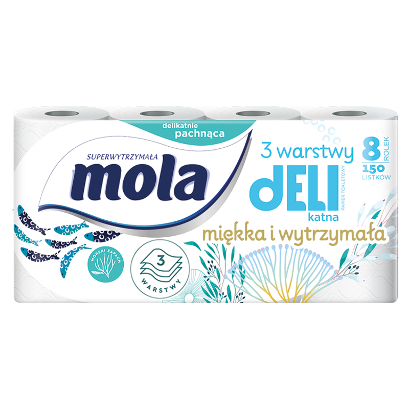 MOLA Delikatna Papier toaletowy Morska 8 szt. frisco.pl