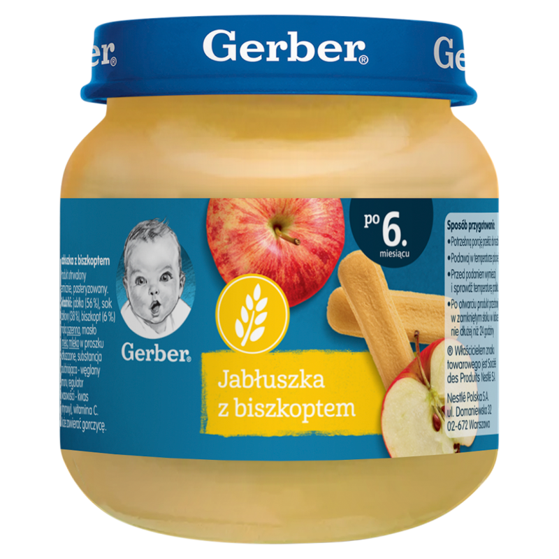 GERBER Deserek Jabłuszka z biszkoptem dla niemowląt po 6 miesiącu frisco.pl