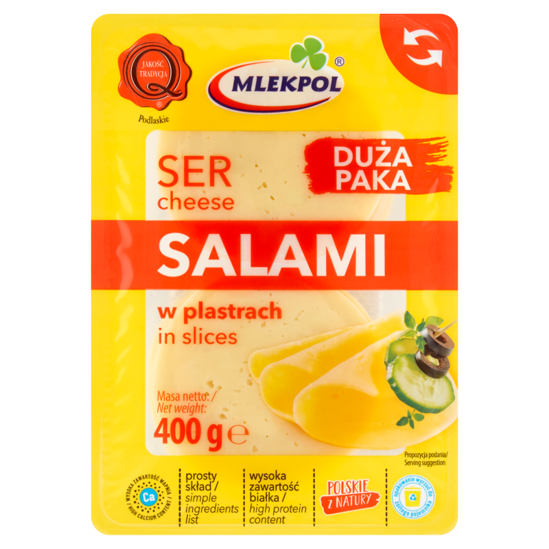 MLEKPOL Ser żółty Salami (plastry)