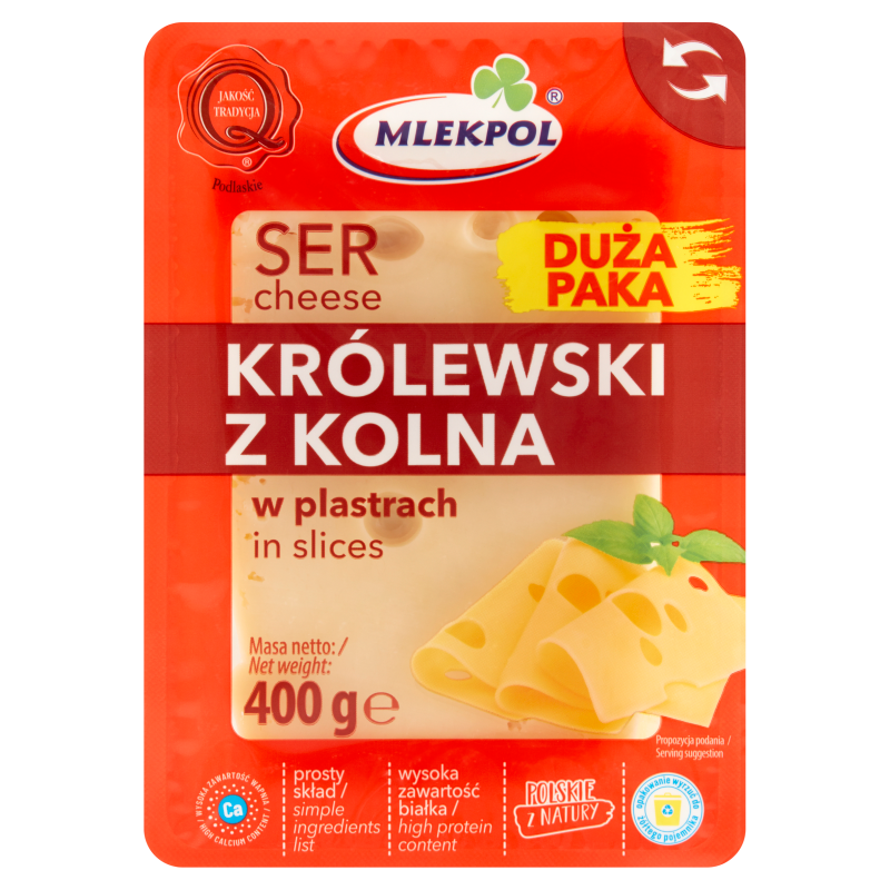 MLEKPOL Ser żółty Królewski z Kolna (plastry) frisco.pl