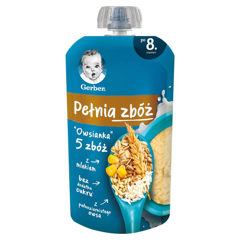 GERBER Pełnia zbóż Owsianka 5 zbóż po dla niemowląt 8. miesiącu 110 g