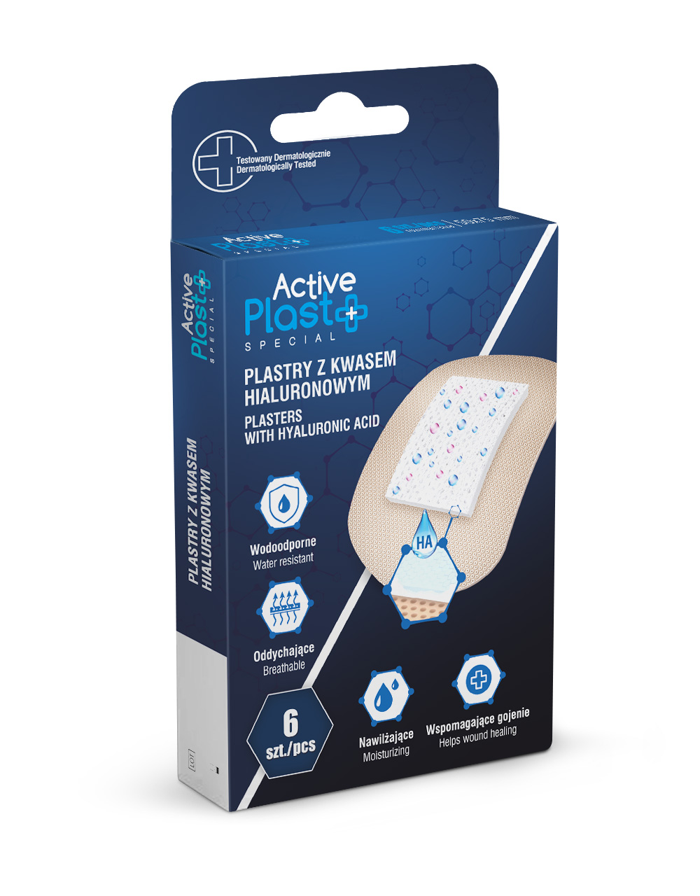 ACTIVE PLAST Plastry z kwasem hialuronowym 6 szt.