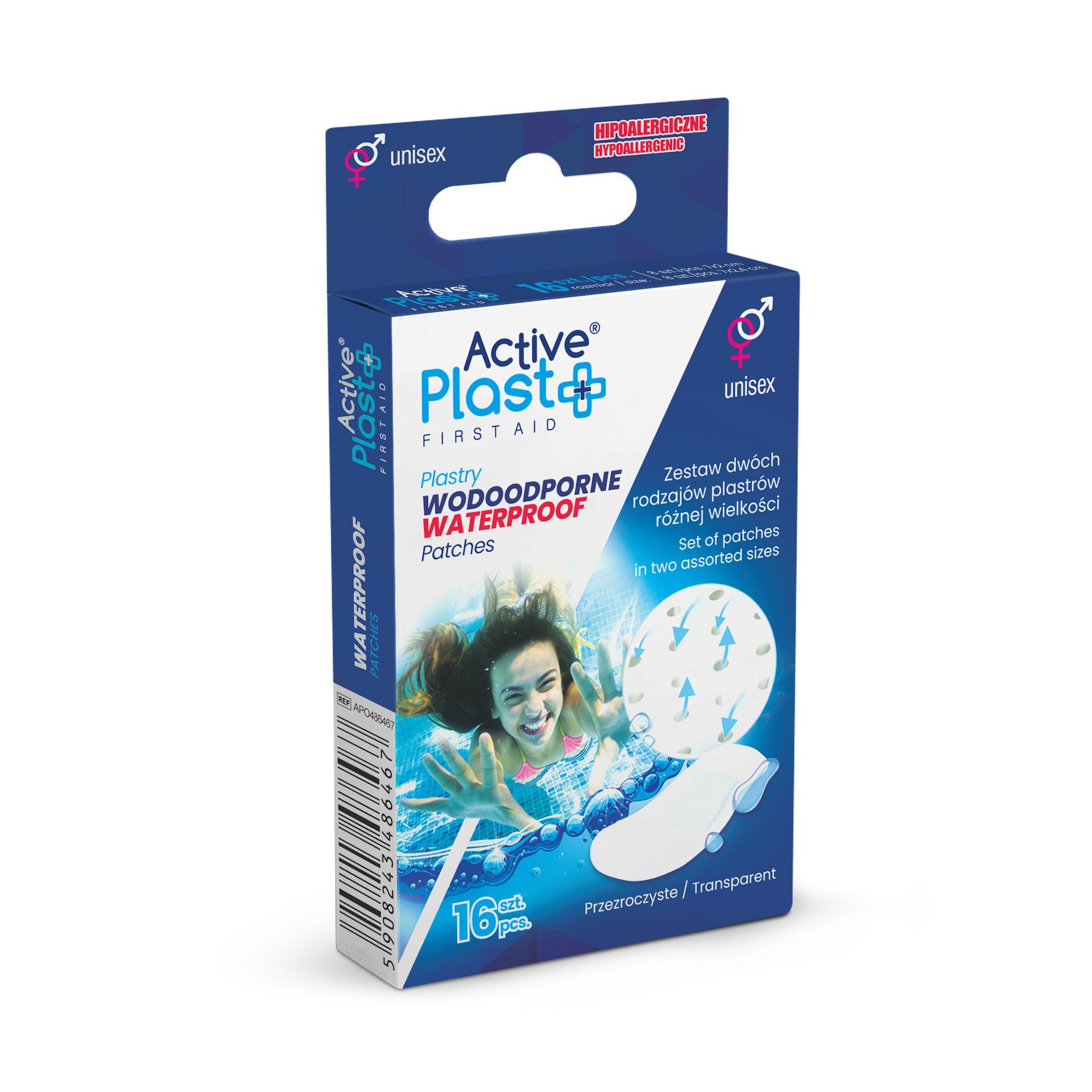 ACTIVE PLAST Plastry wodoodporne w różnych rozmiarach 16 szt.