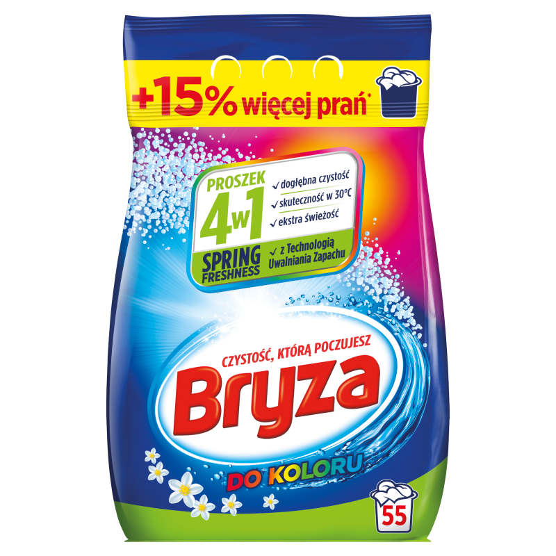 BRYZA Proszek do prania kolorowych tkanin Spring Fresh 3.575 kg 55 prań