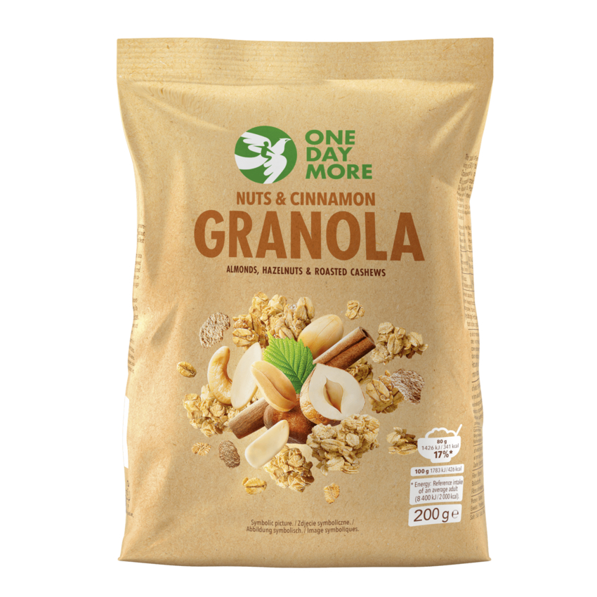 ONE DAY MORE Granola cynamonowa z orzechami