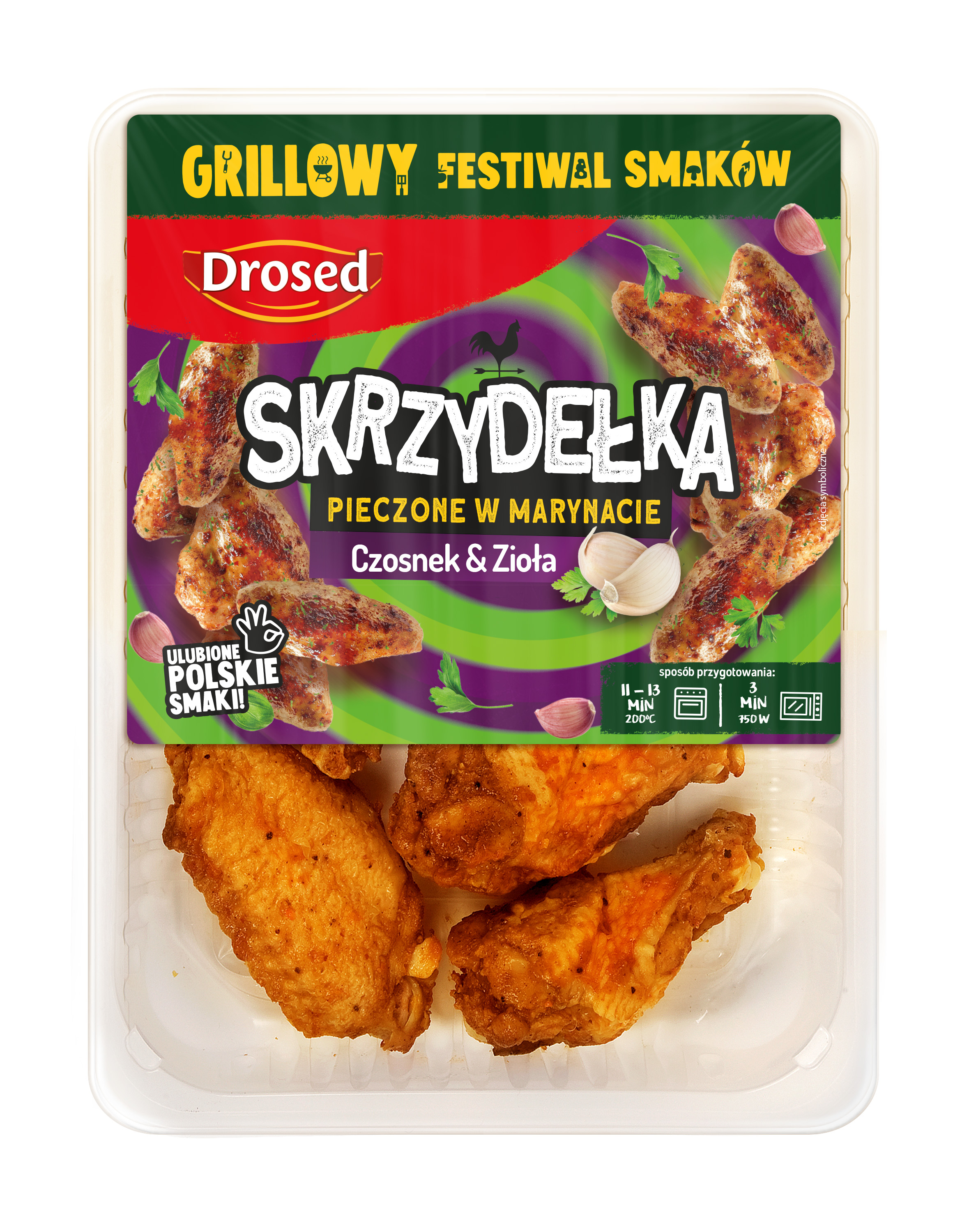 DROSED Skrzydełka pieczone w marynacie czosnkowo-ziołowej frisco.pl