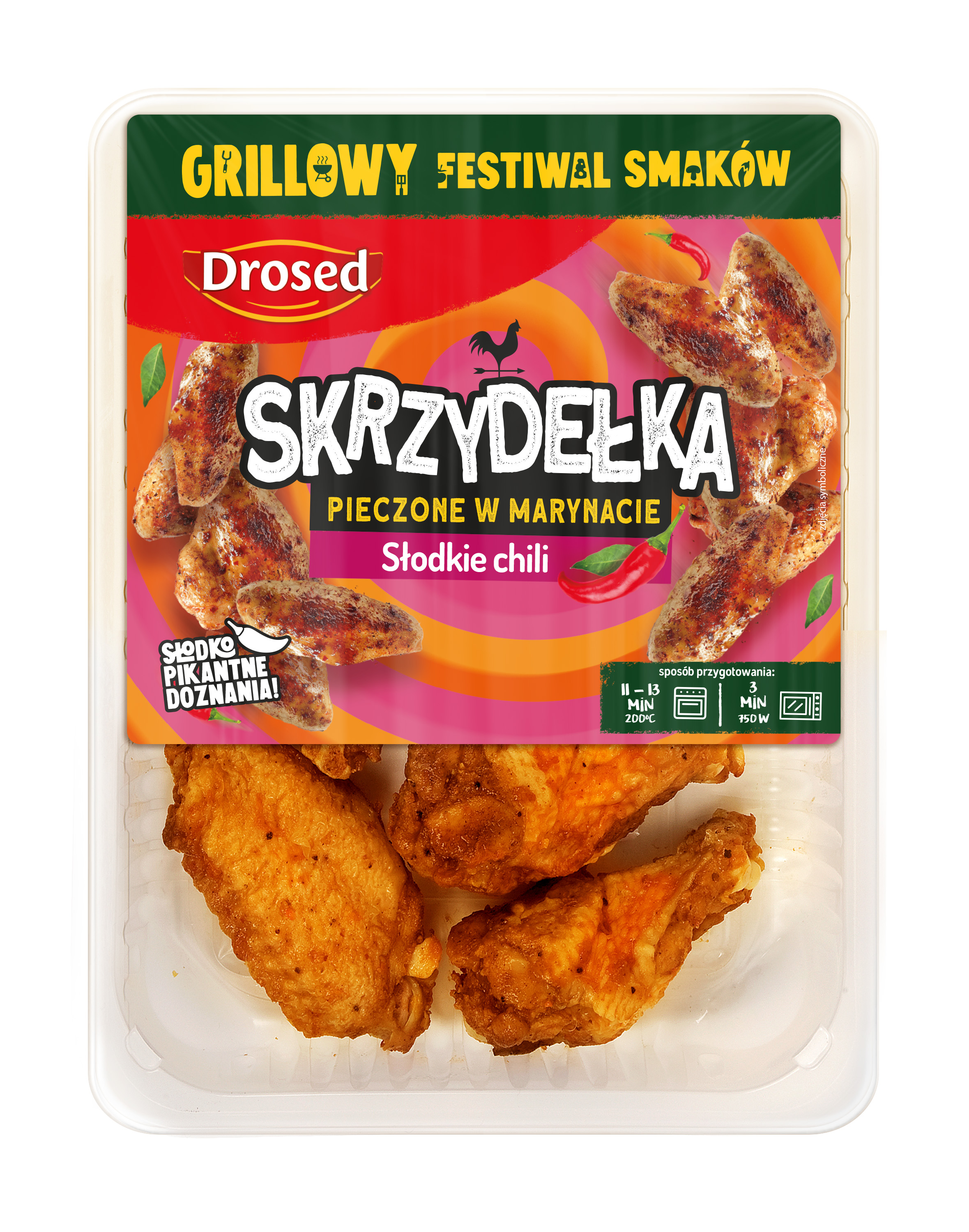 DROSED Skrzydełka pieczone w marynacie słodkie chilli frisco.pl