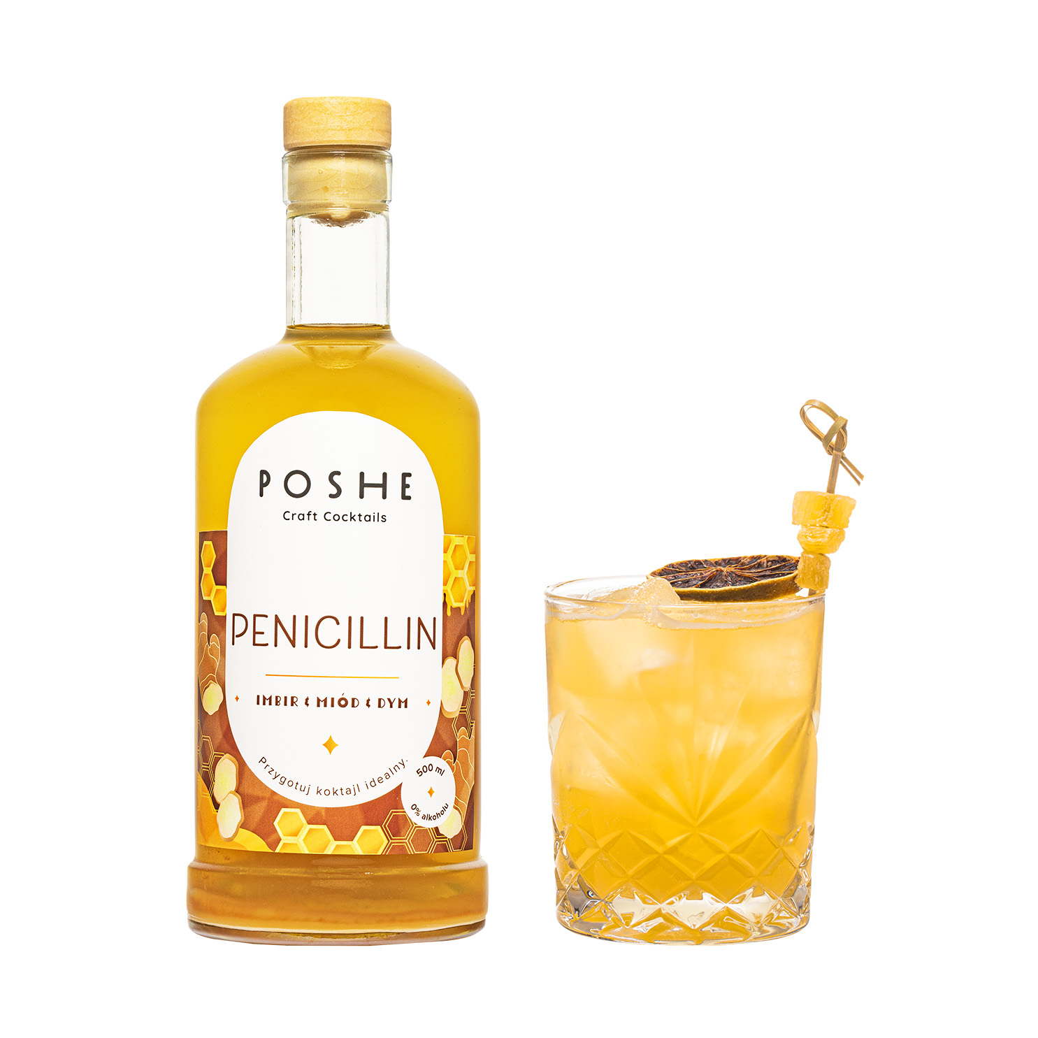 POSHE Penicillin - Mix bez alkoholu do przygotowania 5 koktajli na bazie Whisky