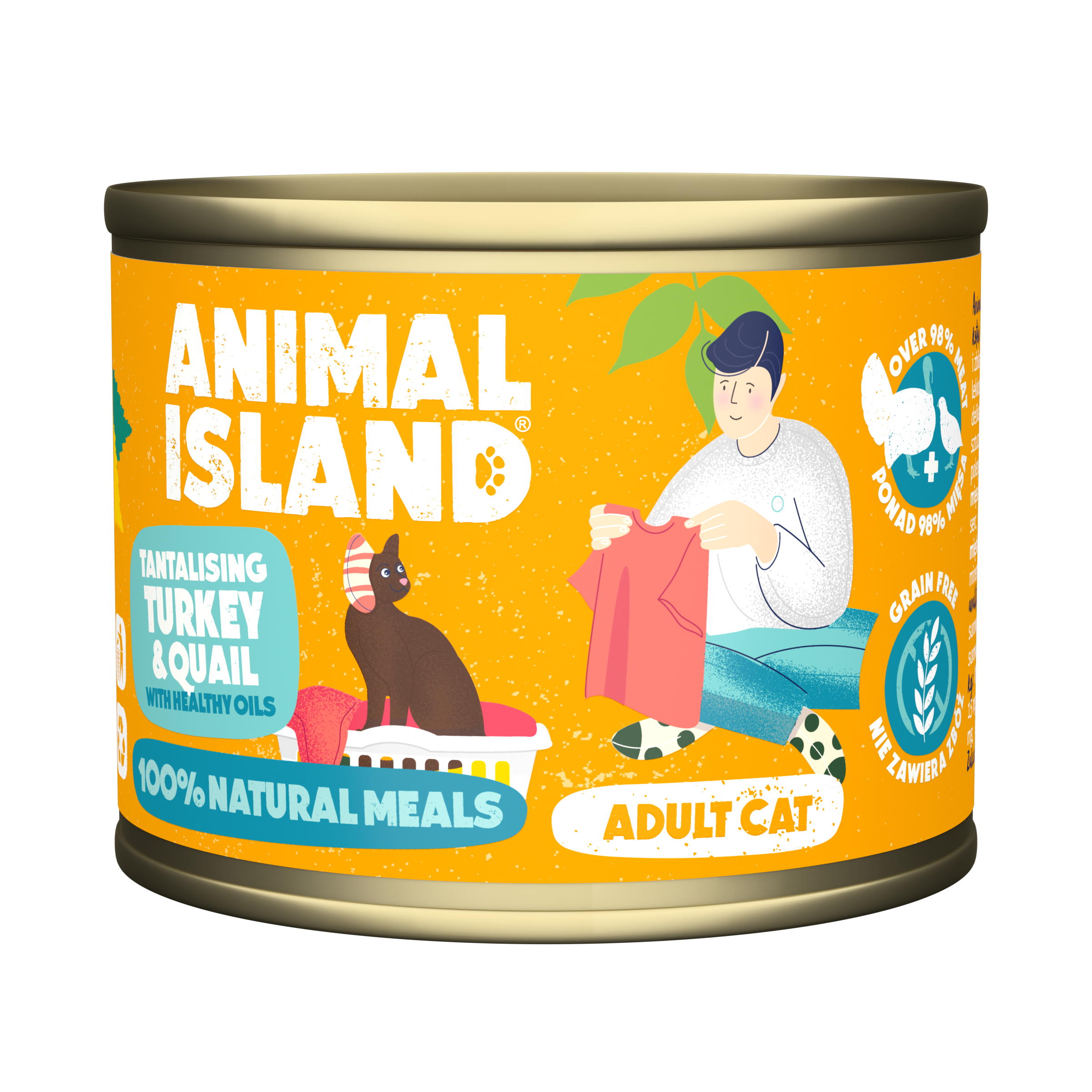 ANIMAL ISLAND Mokra karma dla kota Indyk Przepiórka