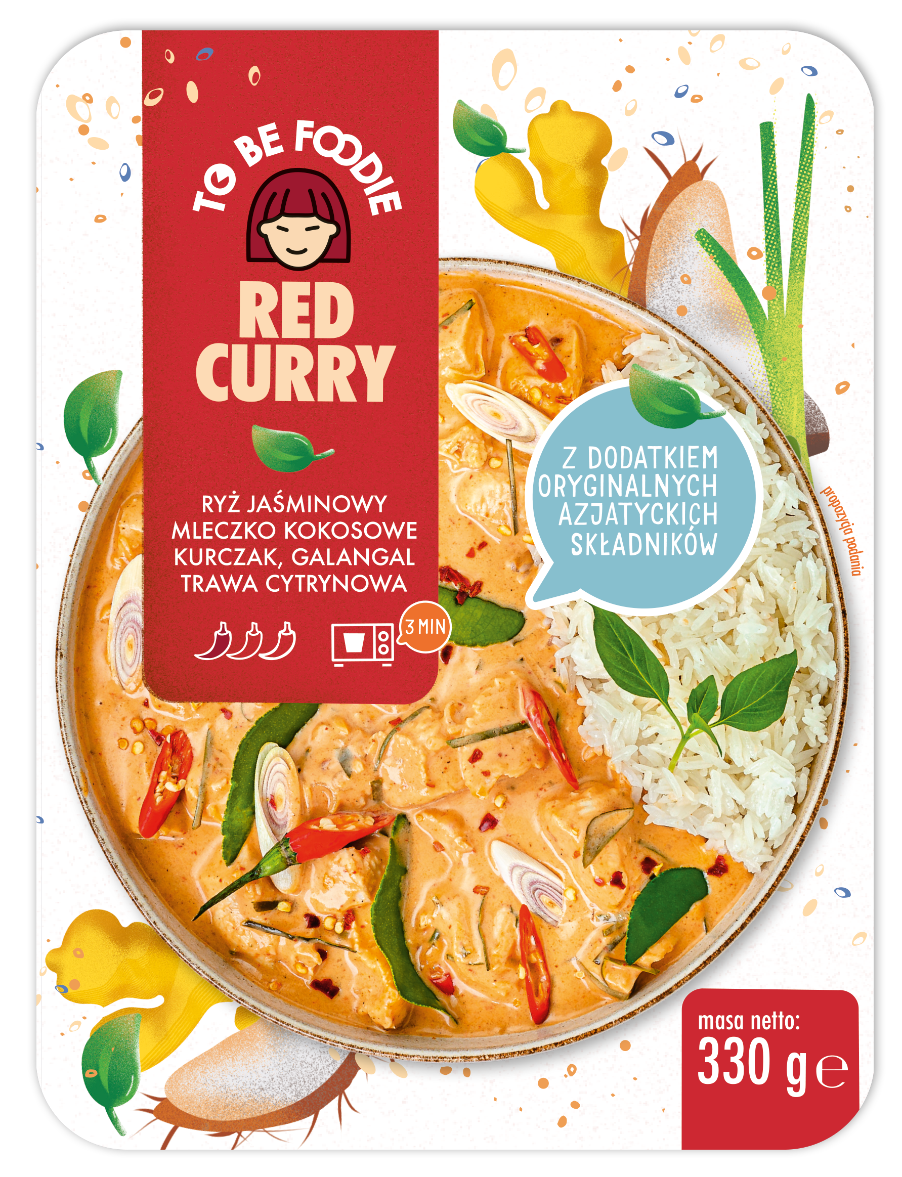 TO BE FOODIE Red Curry z ryżem jaśminowym kurczakiem i sosem frisco.pl