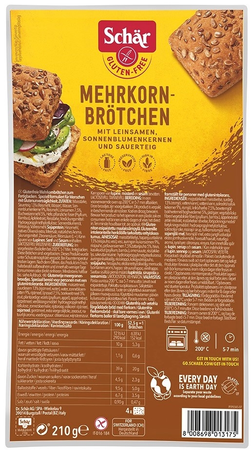 SCHAR Mehrkornbrotchen- bezglutenowe bułki razowe