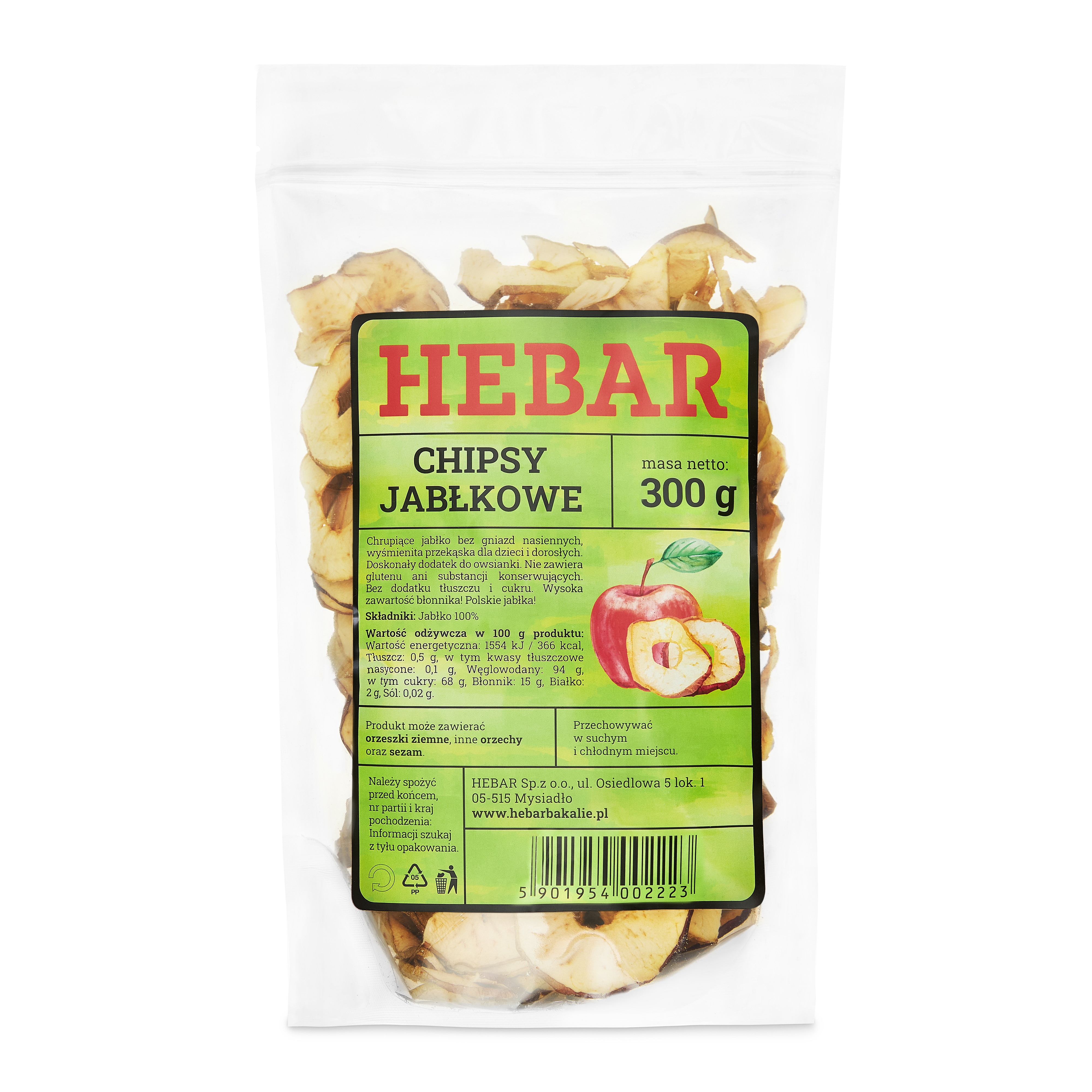 HEBAR Chipsy jabłkowe