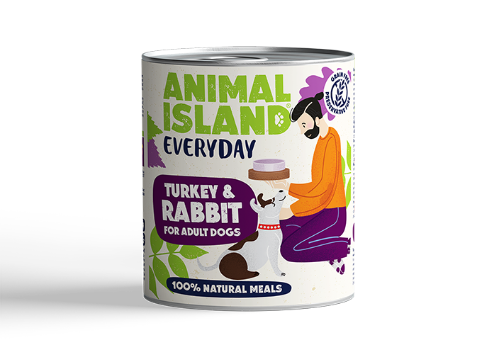 ANIMAL ISLAND Mokra karma dla psa Indyk Królik