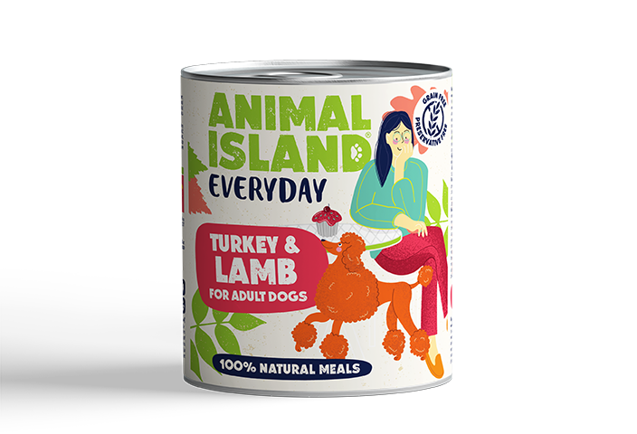 ANIMAL ISLAND Mokra karma dla psa Indyk Jagnięcina