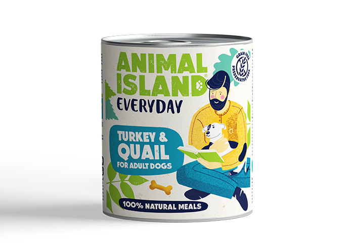 ANIMAL ISLAND Mokra karma dla psa Indyk Przepiórka