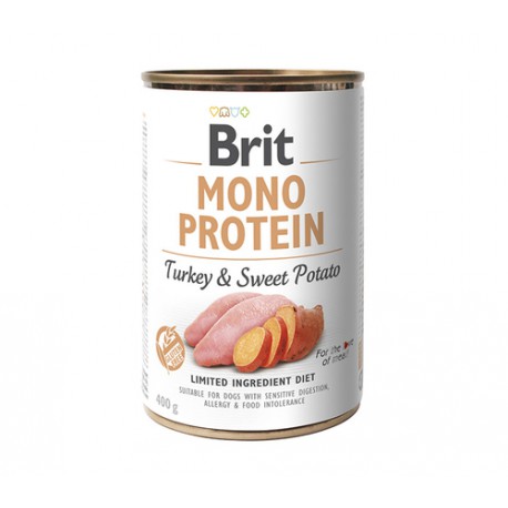 BRIT Mono Protein Mokry pokarm dla dorosłych psów wszystkich ras z indykiem i słodkimi ziemniakami, puszka
