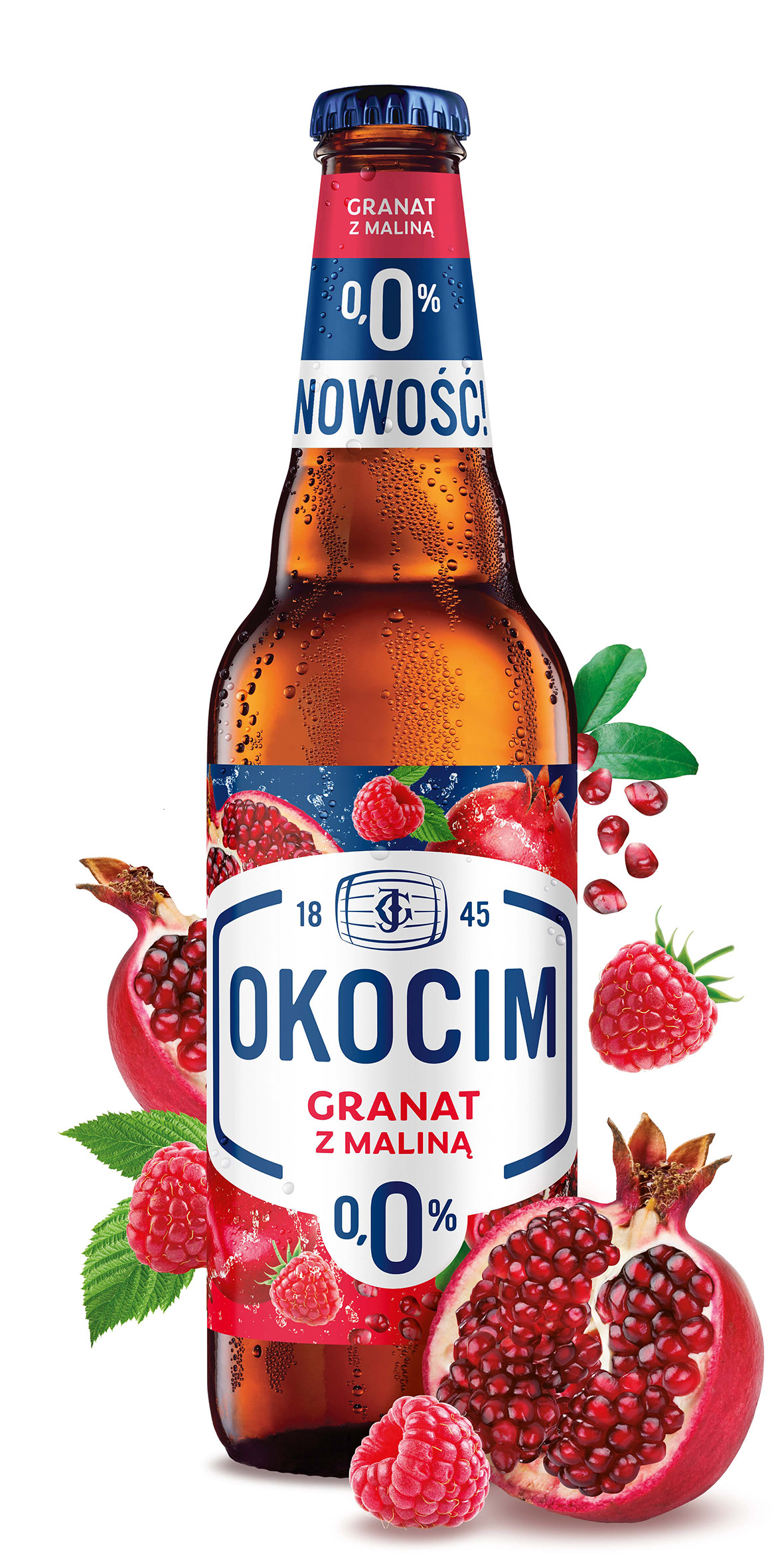OKOCIM GRANAT z MALINĄ Piwo bezalkoholowe (cena zawiera 1 zł kaucji za butelkę)