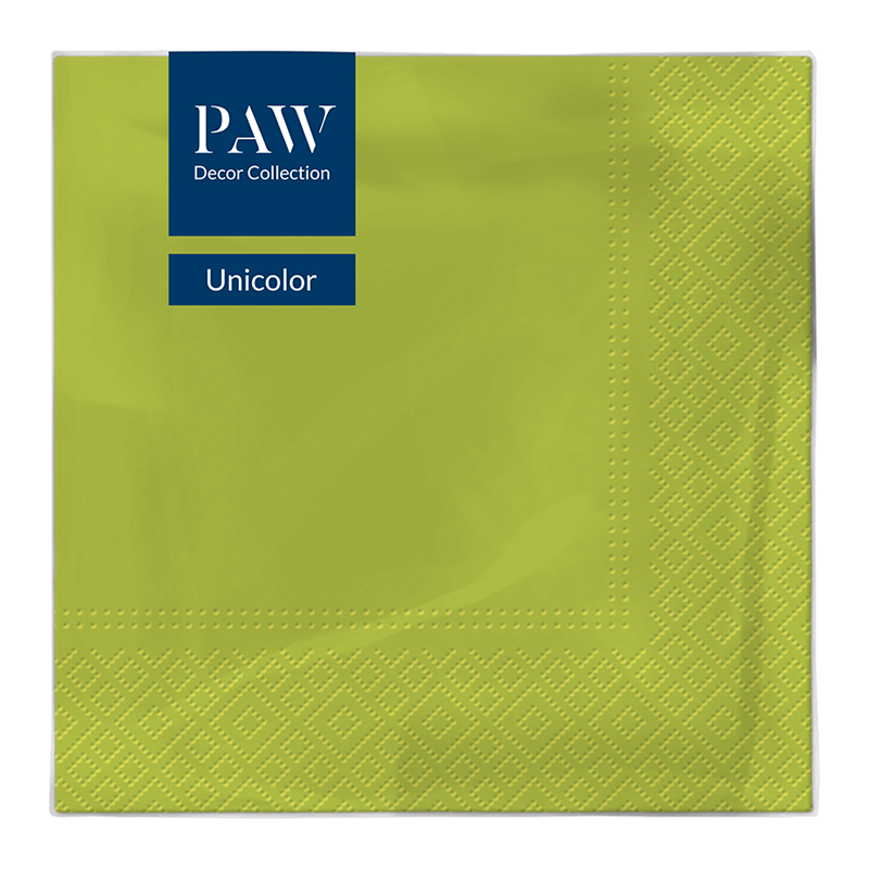 PAW DECOR COLLECTION Serwetki z bibuły 3-warstwowej Unicolor anise green 20 szt.