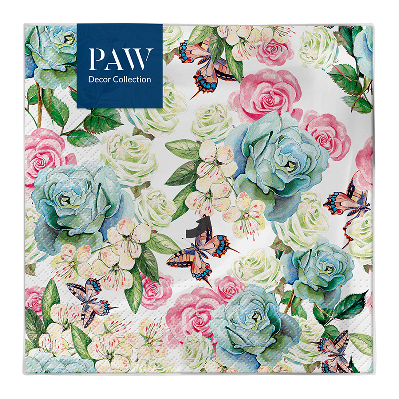 PAW DECOR COLLECTION Serwetki z bibuły 3-warstwowej Powder Garden 20 szt.