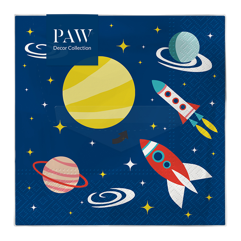PAW DECOR COLLECTION Serwetki z bibuły 3-warstwowej Space 20 szt.
