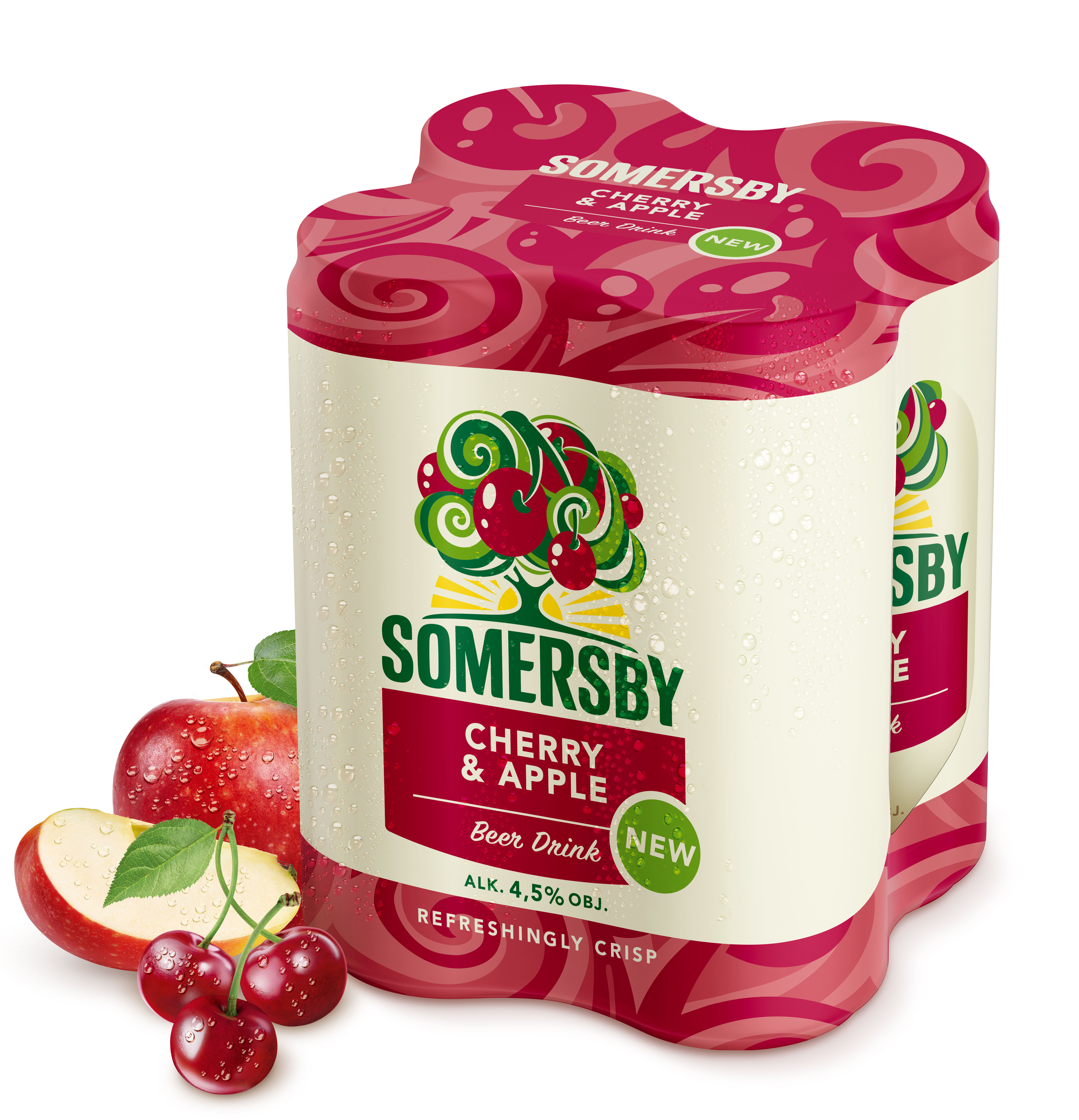 SOMERSBY CHERRY&APPLE Napój piwny o smaku wiśni i jabłka 4x500ml (puszka)