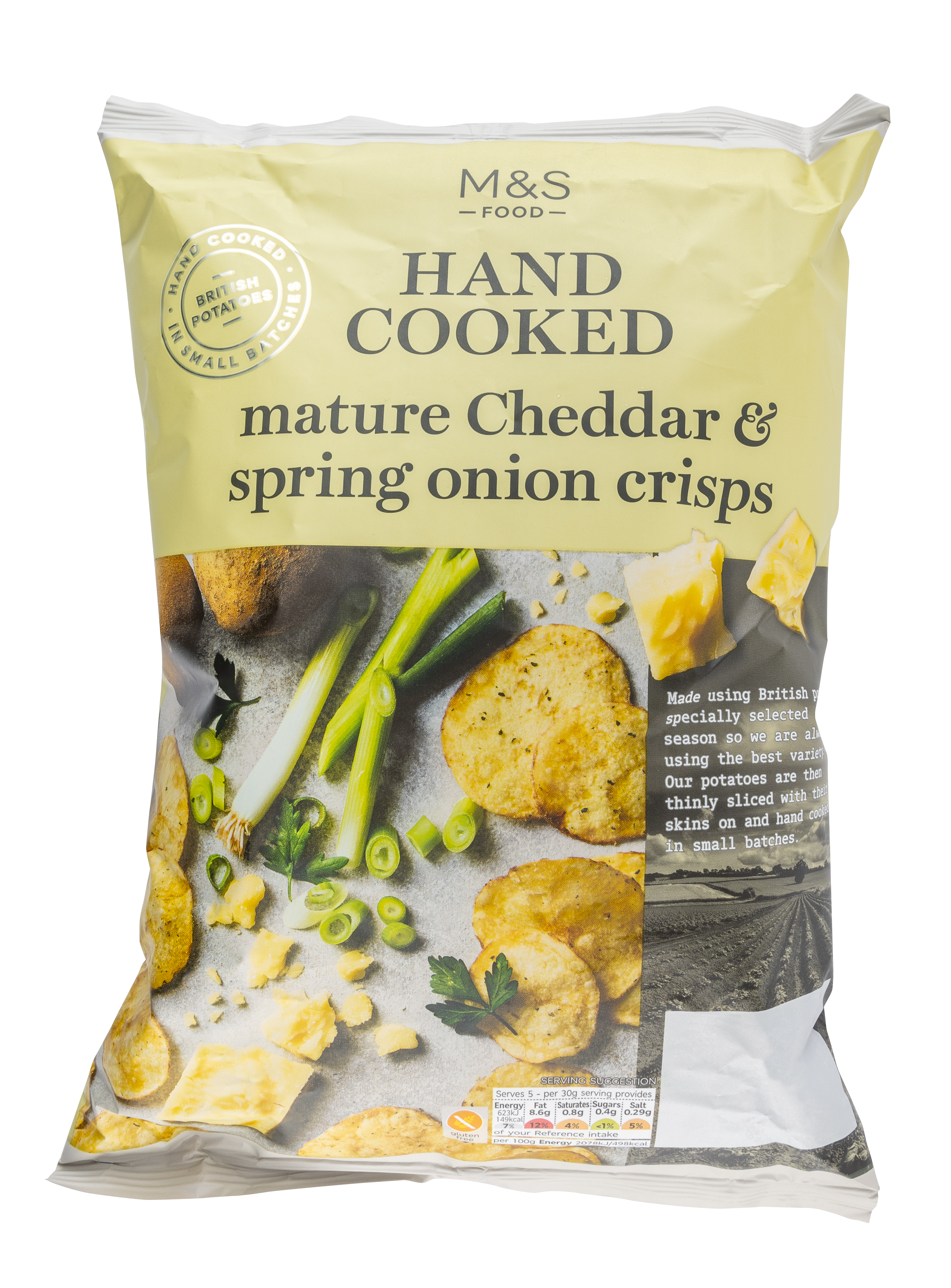 MARKS & SPENCER Chipsy ziemniaczana o smaku sera cheddar i cebulki