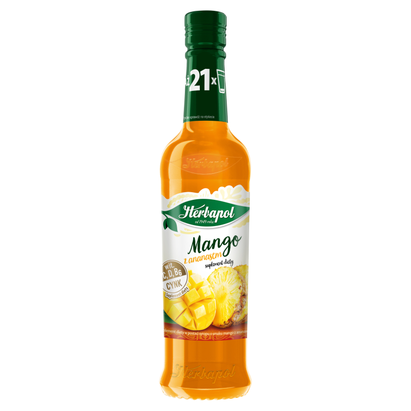 HERBAPOL Syrop o smaku mango & ananas