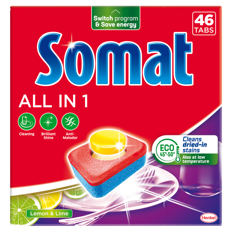 SOMAT All in 1 Tabletki do zmywarki Lemon & Lime 46 szt. frisco.pl