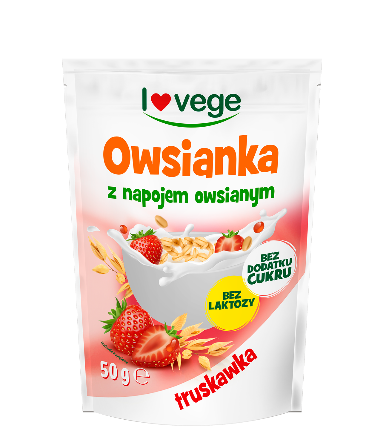 LOVEGE Owsianka z Truskawką Bez Dodatku Cukru