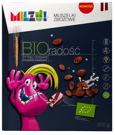 MILZU Muszelki żytnio - owsiane kakaowe RADOŚĆ BIO frisco.pl