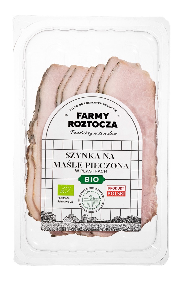 FARMY ROZTOCZA Szynka na maśle pieczona plastry BIO
