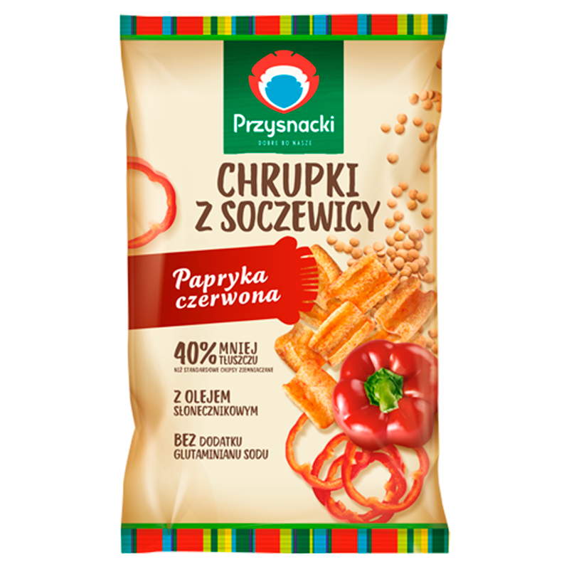 PRZYSNACKI Chrupki z soczewicy o smaku papryki