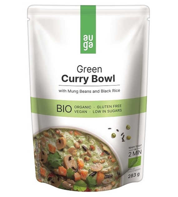 AUGA Zielone curry z fasolą mung i czarnym ryżem BIO