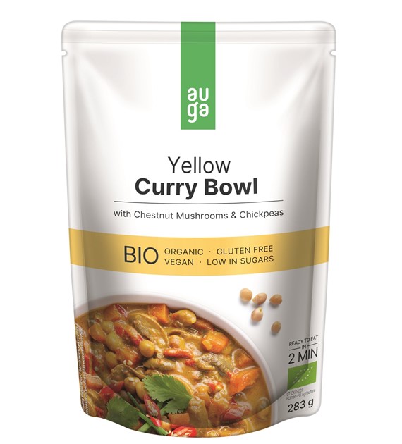 AUGA Żółte curry z brązowymi pieczarkami i ciecierzycą BIO