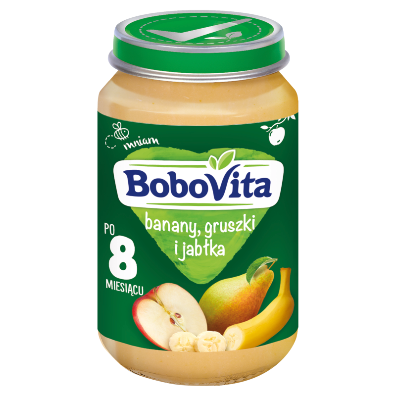 BOBOVITA Banany gruszki i jabłka po 8 miesiącu frisco.pl