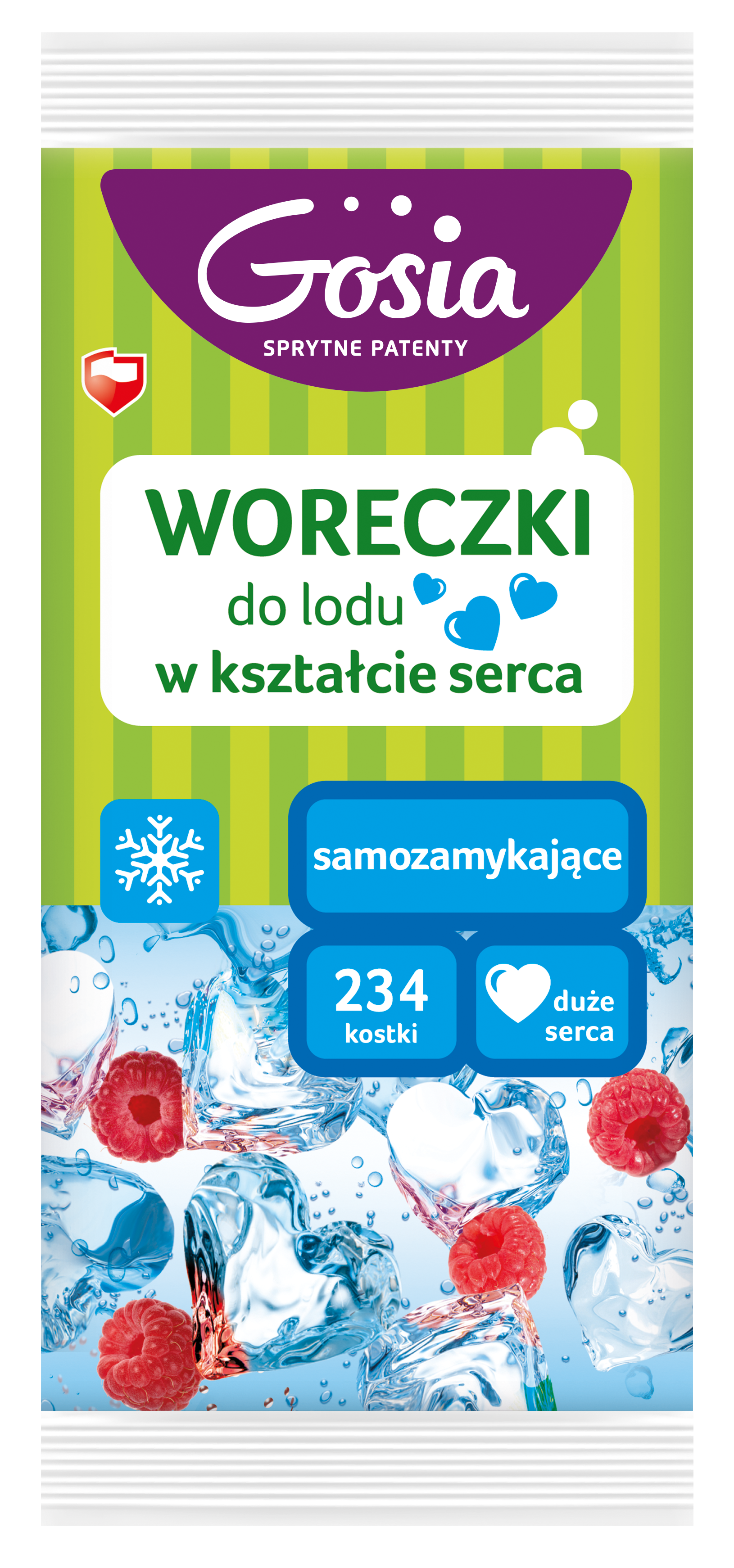 GOSIA Woreczki do lodu samozamykające serca