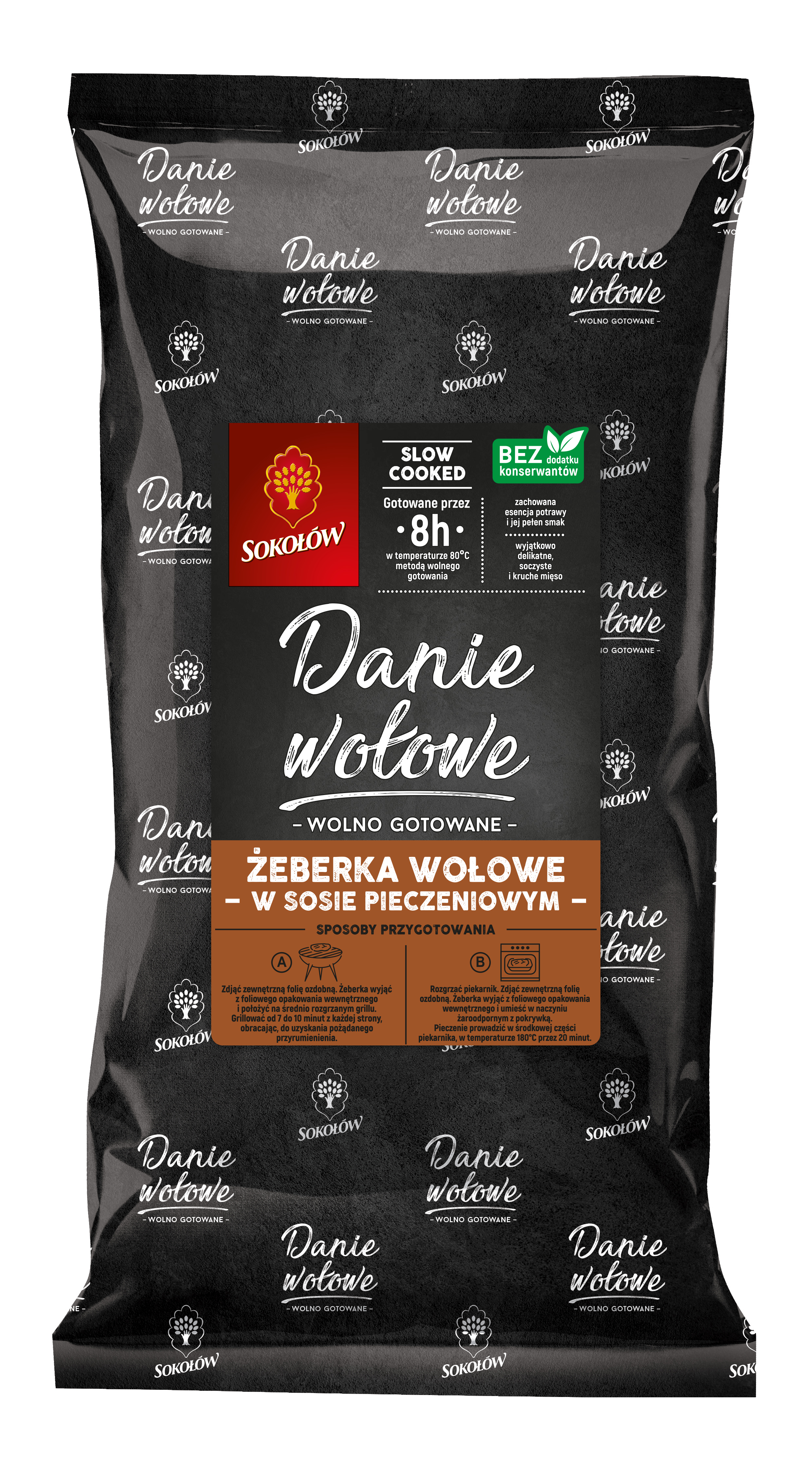 SOKOŁÓW Żeberka wołowe w sosie pieczeniowym wolnogotowane (640g - 960g)